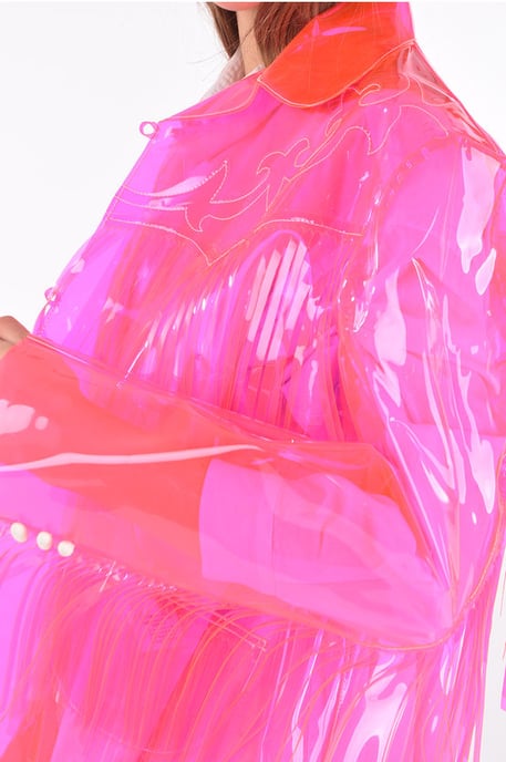 Fransen-PVC-Westernjacke in Pink - Image 3