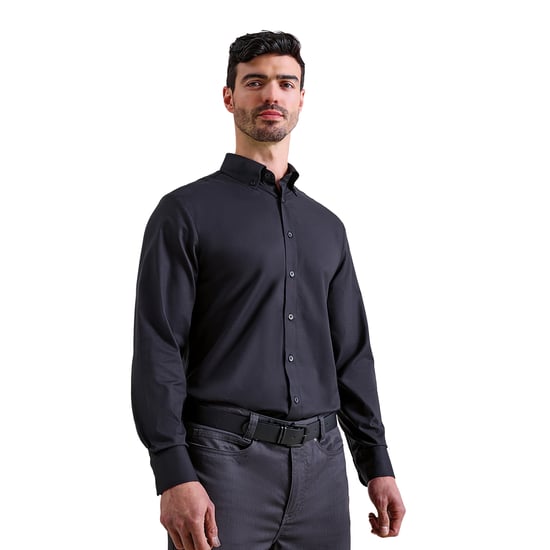 Premier - "Supreme" Formelles Hemd für Herren Langärmlig (Schwarz) - Image 3