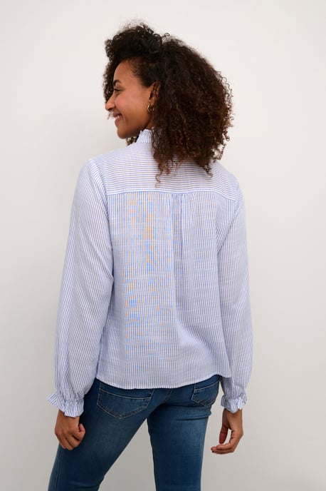 Langarm - Hemd Regular fit blue white - Image 3