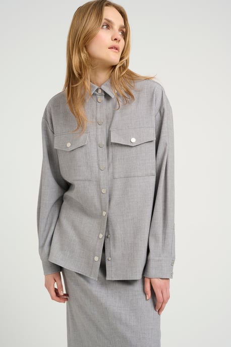 Langarm-Hemd Oversize fit grey - Image 4