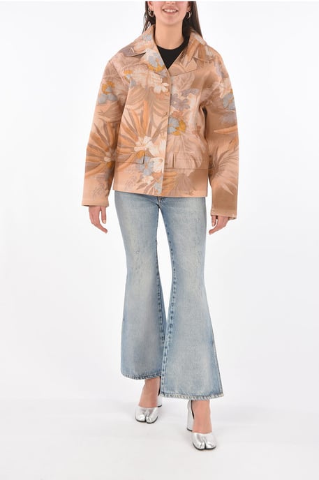 MM0 Blazer mit Blumenmuster und Lederinnenseite in Pink - Image 4
