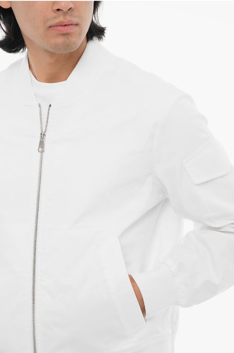 Leichte, Skinny Fit Bomberjacke mit Reißverschluss in Weiß - Image 3
