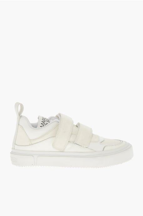 Low-Top-Sneaker aus Wildleder mit Klettverschluss in Weiß - Image 3