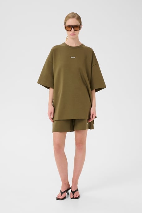 Kurzarm-Bluse Oversize fit olive - Image 1
