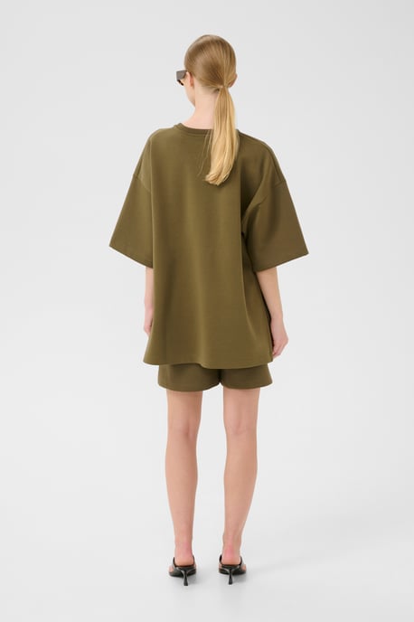 Kurzarm-Bluse Oversize fit olive - Image 3