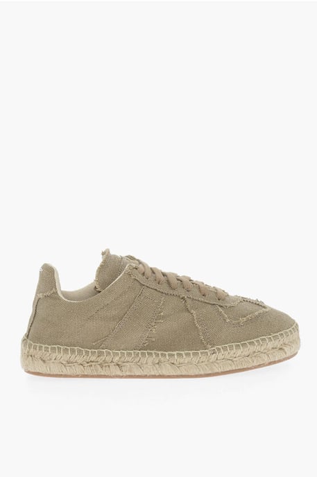 MM22 Low-Top-Sneaker aus Baumwolle mit Jutesohle in Grün - Image 3