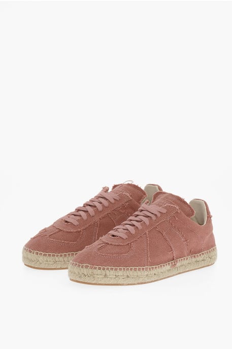 MM22 Canvas Low Top Sneakers mit Jute-Detail in Pink - Image 1