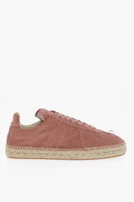 MM22 Canvas Low Top Sneakers mit Jute-Detail in Pink - Image 3