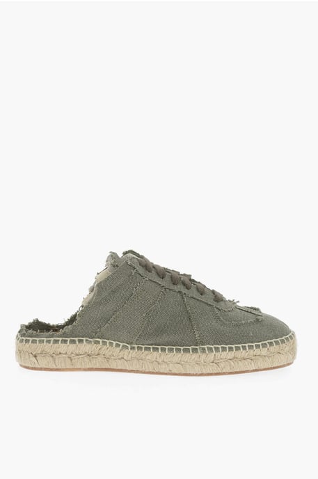 MM22 Grüne Low-Top-Sneaker aus Baumwolle mit offener Rückseite - Image 3