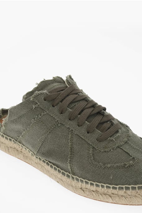MM22 Grüne Low-Top-Sneaker aus Baumwolle mit offener Rückseite - Image 4