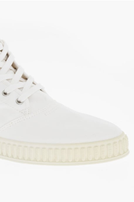 MM22 Einfarbige High-Top-Sneaker aus Baumwolle in Weiß - Image 4