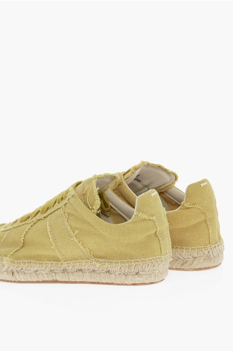 MM22 Canvas Low Top Sneakers mit Jute-Detail in Gelb - Image 2