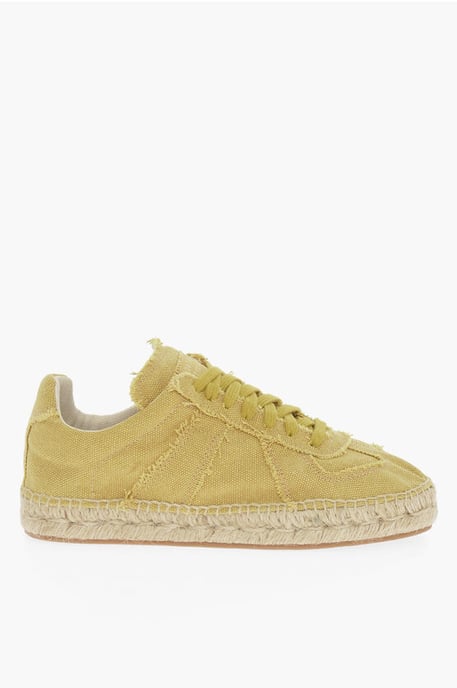 MM22 Canvas Low Top Sneakers mit Jute-Detail in Gelb - Image 3
