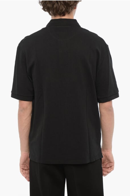Locker geschnittenes Poloshirt aus Piquet-Baumwolle in Blau - Image 2