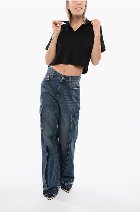 Kurzes AICARDI-Polo mit Ton-in-Ton-Stickerei in Schwarz - Image 4