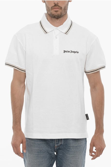 3-Knopf-Poloshirt aus Piquet-Baumwolle in Weiß - Image 1