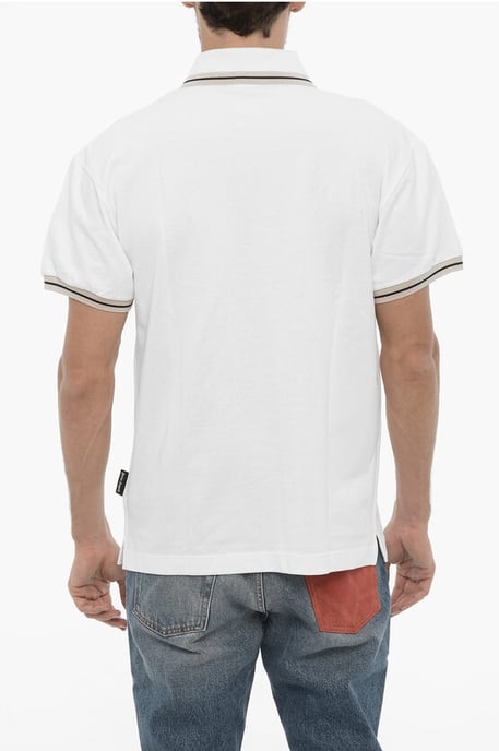 3-Knopf-Poloshirt aus Piquet-Baumwolle in Weiß - Image 2