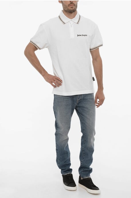 3-Knopf-Poloshirt aus Piquet-Baumwolle in Weiß - Image 4