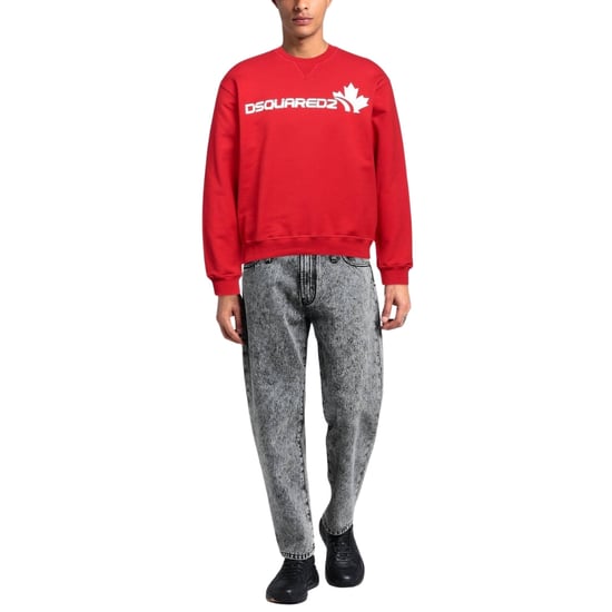 Dsquared2 - Rotes Sweatshirt mit auffälligem Ahornblatt-Logo - Image 2