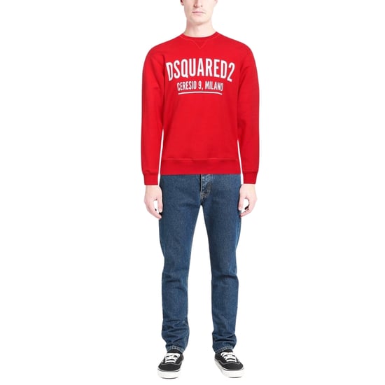Dsquared2 - Rotes Sweatshirt mit Rundhalsausschnitt und Ceresio-Logo - Image 2