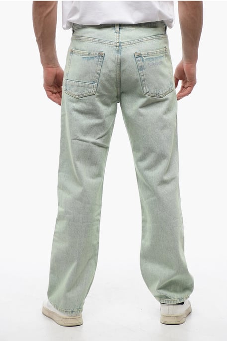 Straight Fit OVERDYE LOGO Jeans mit Gürtelschlaufen 24cm in Hellblau - Image 2