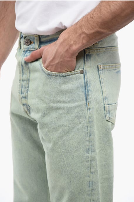 Straight Fit OVERDYE LOGO Jeans mit Gürtelschlaufen 24cm in Hellblau - Image 3