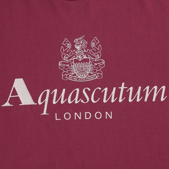 Aquascutum Active - T-Shirt mit großem Logo in Burgunderrot - Image 3