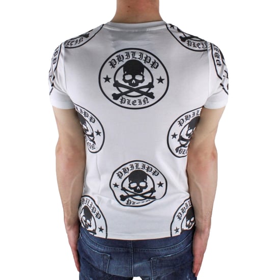 Philipp Plein - Weißes T-Shirt mit Pflaumen- und Logo-Design - Image 2