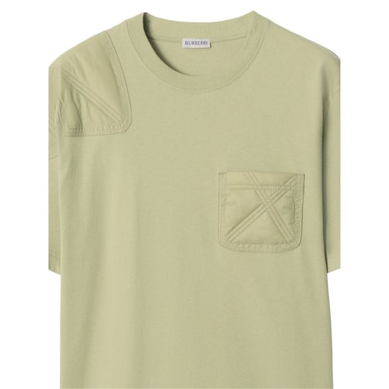 Burberry - T-Shirt aus Jersey mit Einsätzen in Jägergrün - Image 2