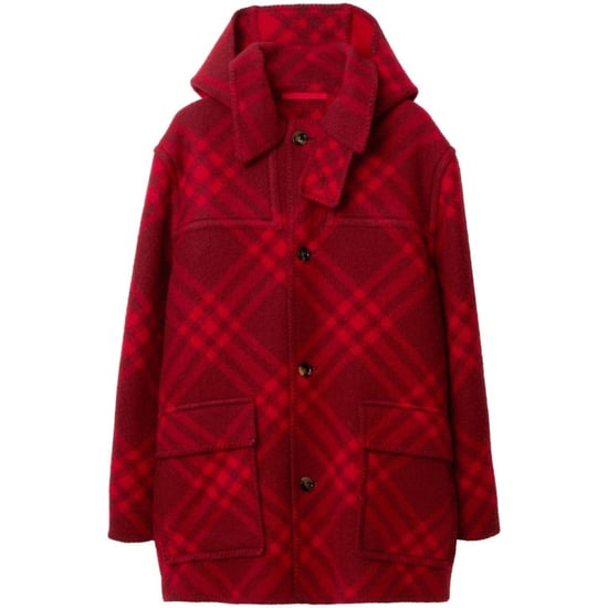Burberry - Rote Parkajacke aus karierter Wolle - Image 1