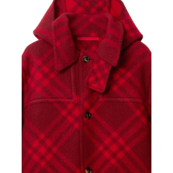 Burberry - Rote Parkajacke aus karierter Wolle - Image 2
