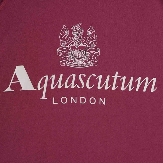 Aquascutum Active - Burgunderroter Kapuzenpullover mit großem Logo - Image 3
