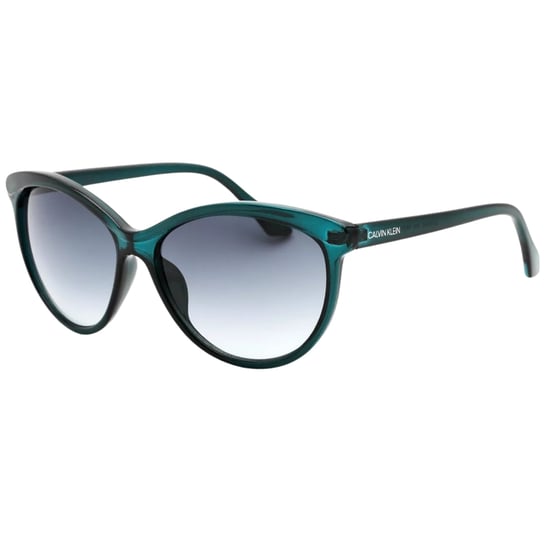 Calvin Klein - Sonnenbrille mit türkisfarbenem Rahmen und grauen Verlaufsgläsern in Kristalloptik - Image 2