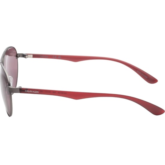 Calvin Klein - Sonnenbrille mit mattem, metallgrauem Rahmen und rosa Gläsern - Image 2