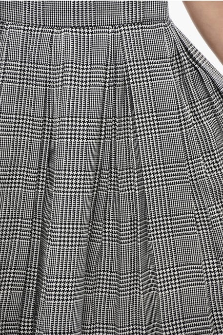 Plissierter Minirock aus Schurwollmischung mit District Check-Muster in Schwarz & Weiß - Image 3