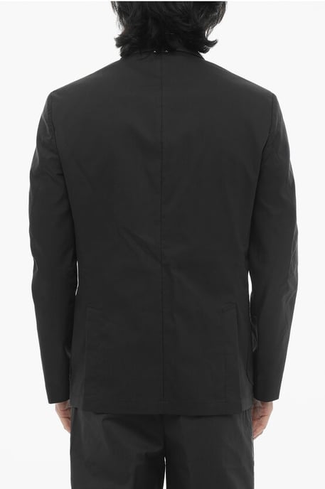 Ungefütterter Slim Fit Blazer mit aufgesetzten Taschen in Schwarz - Image 2