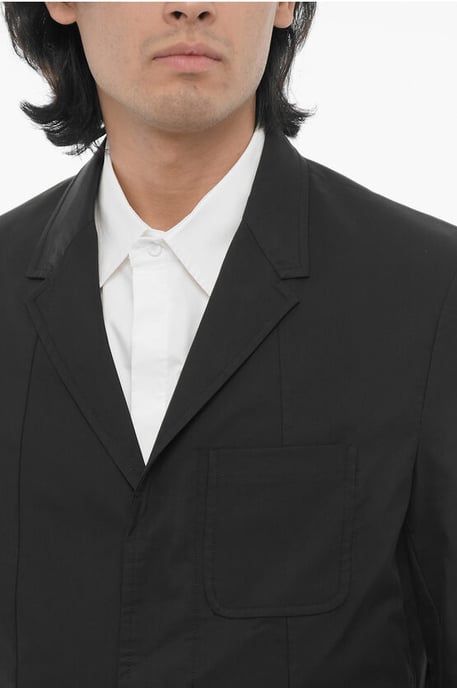 Ungefütterter Slim Fit Blazer mit aufgesetzten Taschen in Schwarz - Image 3