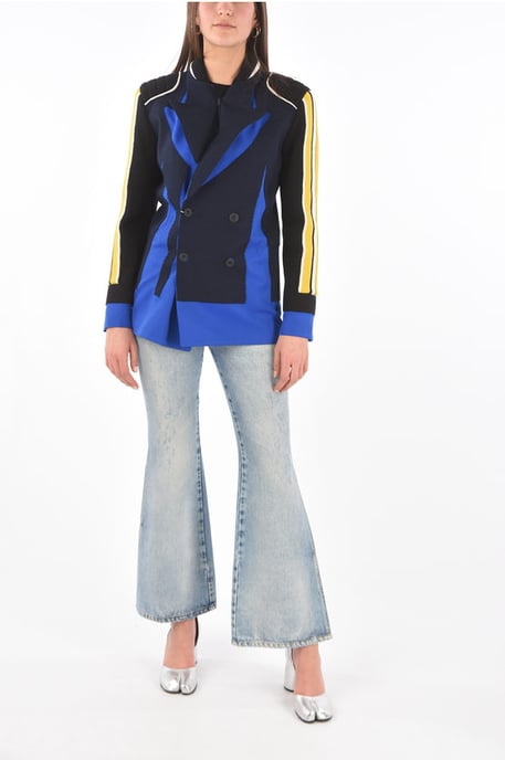 MM0 gestrickter Zweireiher-Blazer mit steigendem Revers in Blau, Schwarz - Image 4