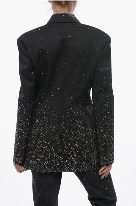 3-Knopf BLING Blazer mit Degradè-Strass in Schwarz - Image 2