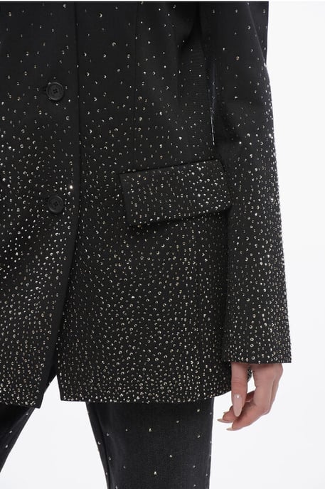 3-Knopf BLING Blazer mit Degradè-Strass in Schwarz - Image 3