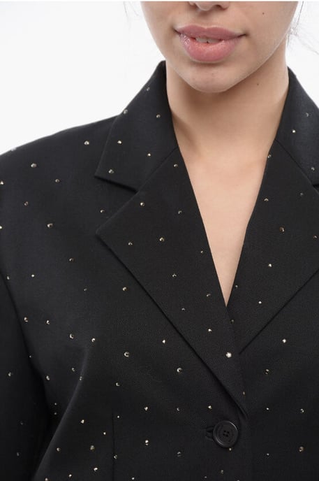 3-Knopf BLING Blazer mit Degradè-Strass in Schwarz - Image 4