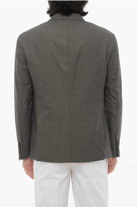 Slim Fit Blazer mit 2 Knöpfen, Seitenschlitzen und Revers in Blau - Image 2