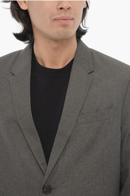 Slim Fit Blazer mit 2 Knöpfen, Seitenschlitzen und Revers in Blau - Image 3