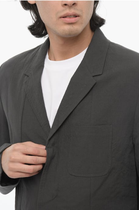 Slim Fit Blazer mit 3 Knöpfen, Seitenschlitzen und Revers in Grau - Image 3