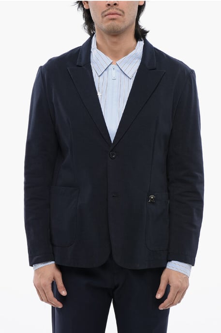 Ungefütterter einreihiger WOE-Blazer in Blau - Image 1