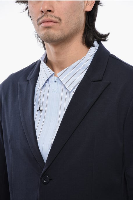 Ungefütterter einreihiger WOE-Blazer in Blau - Image 3