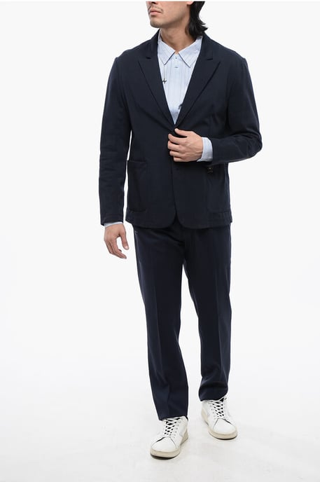 Ungefütterter einreihiger WOE-Blazer in Blau - Image 4