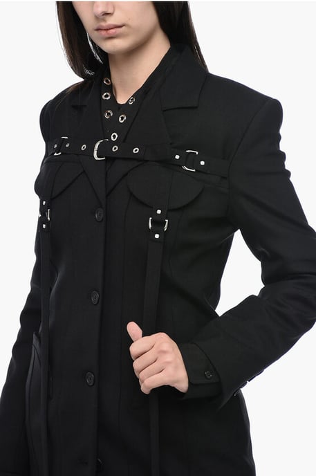 Cargo-Blazer mit Schnalle in Schwarz - Image 3