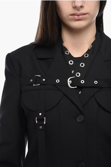 Cargo-Blazer mit Schnalle in Schwarz - Image 4