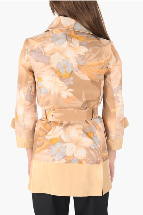 MM0 Blazer mit Lederdetails und Gürtel in Pink - Image 2